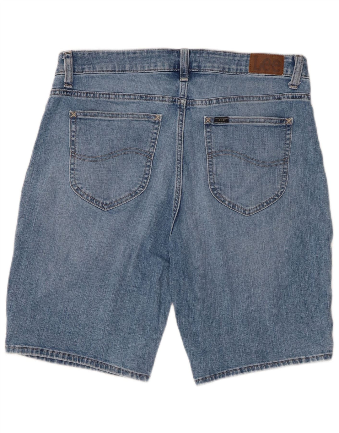 LEE Damen-Bermuda-Jeansshorts mit normaler Passform und mittelhohem Bund, W34, Größe L, Blau
