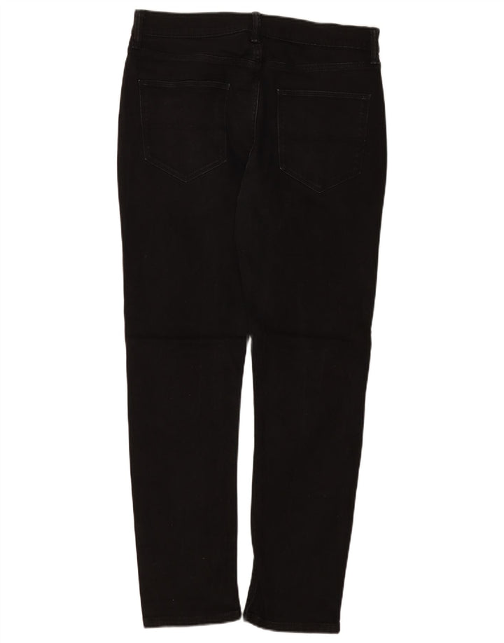 Marks & Spencer Herren Regular Slim Jeans W32 L31 Schwarze Baumwolle