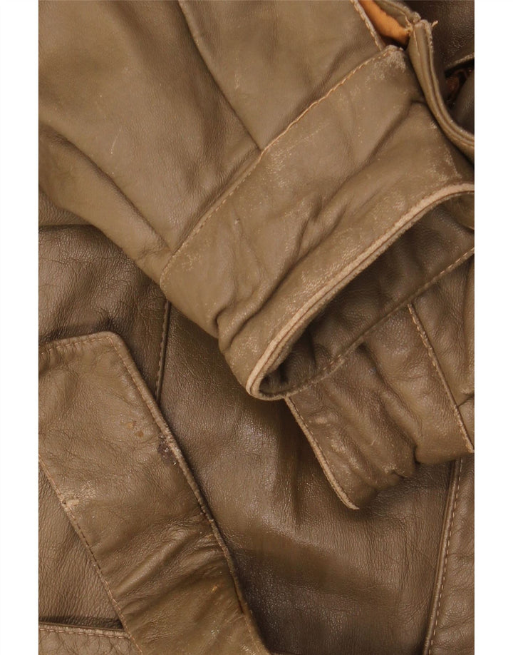 LIVERPOOL Herren Militärlederjacke IT 54 2XL Braunes Leder
