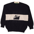 Il Granchio Herren-Pullover mit Rundhalsausschnitt, groß, Marineblau, Farbblock