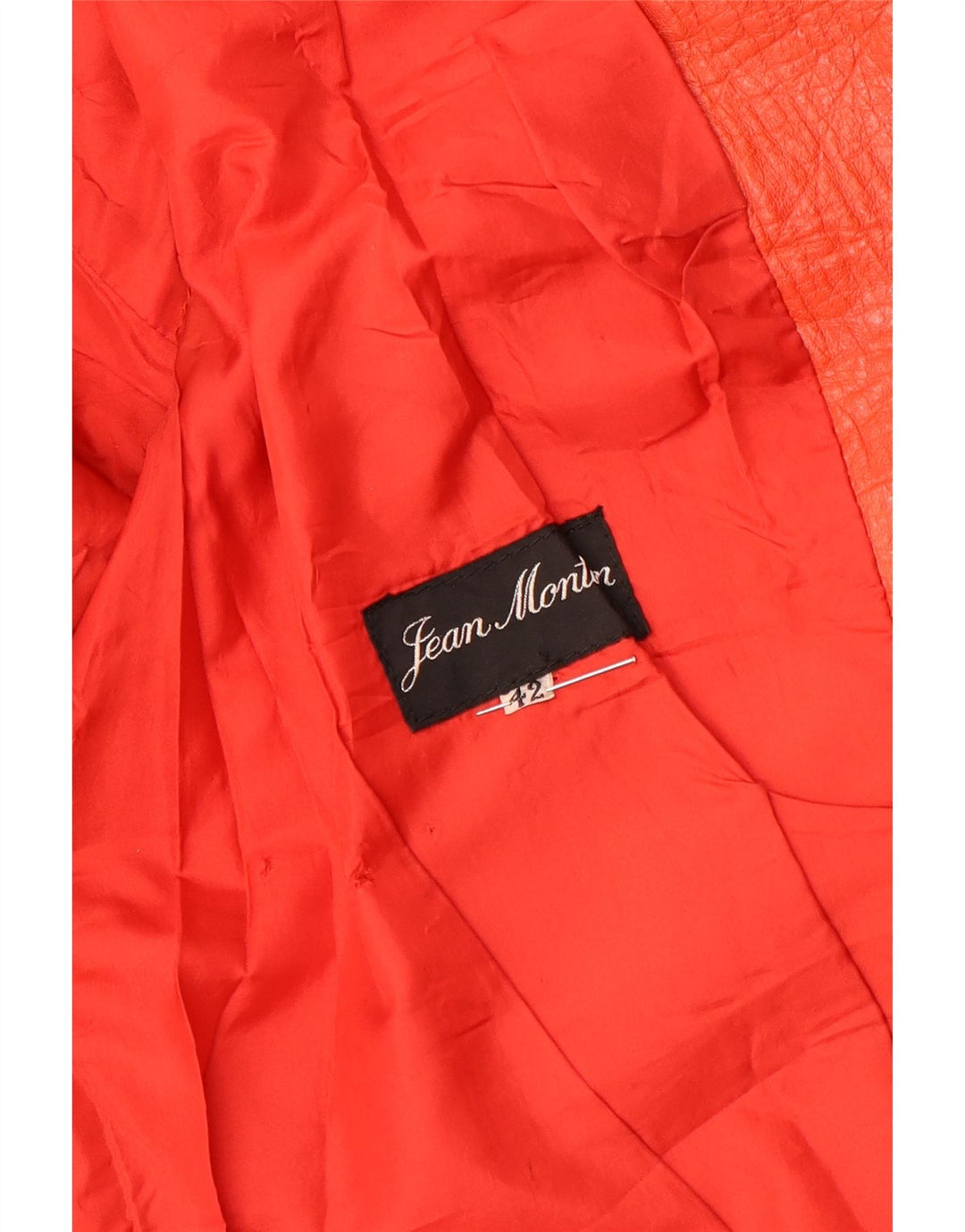 VINTAGE Damen 2-Knopf-Lederblazer IT 42 Mittelorange