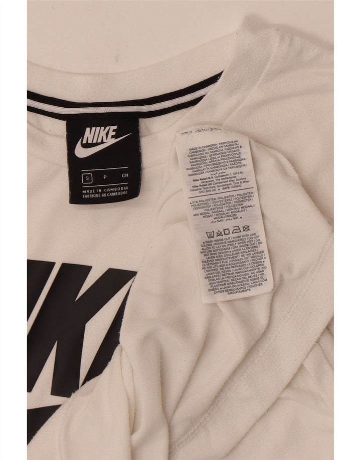 Nike Damen-T-Shirt mit Grafik, UK 10, Größe S, Weiß, Polyester