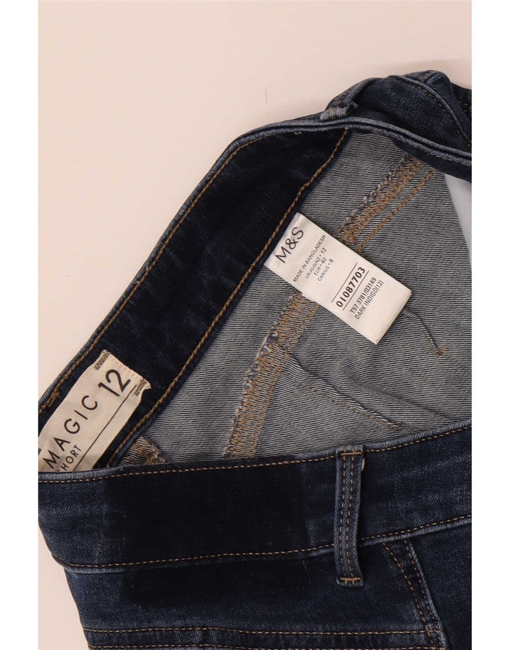 Marks & Spencer Damen Magic Denim Shorts UK 12 Medium W28 Marineblau