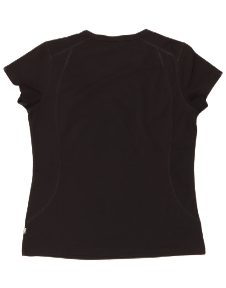 Fjall Raven Damen T-Shirt Top UK 14 Medium Schwarz Polyester