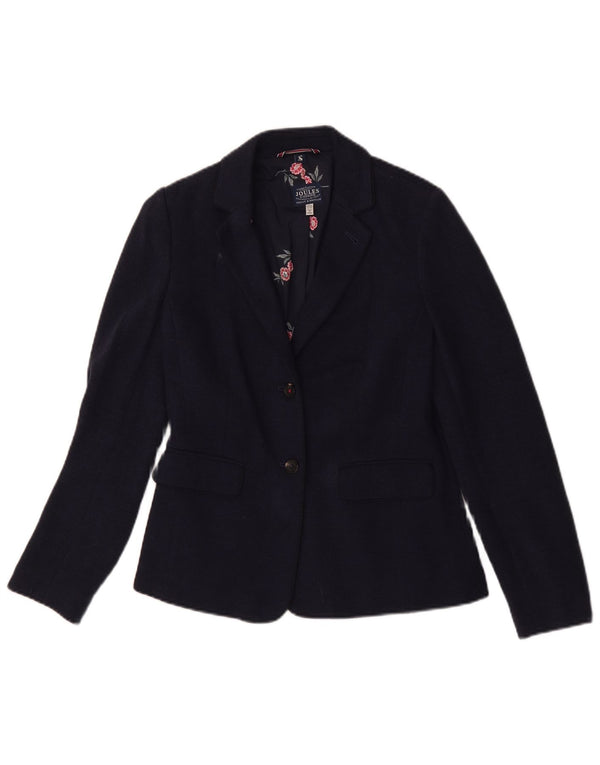 Joules Damen-Blazer mit 2 Knöpfen, Gr. 8, Marineblau, Fischgrätenmuster