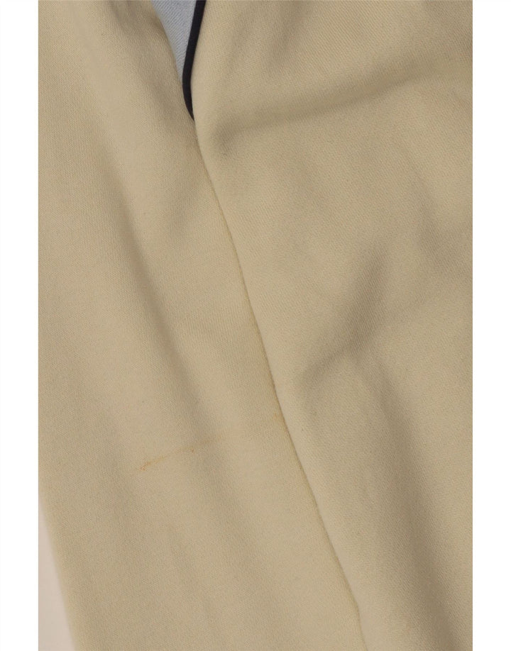 FILA Herren-Sweatshirt mit Reißverschluss am Hals, groß, cremefarbene Blockfarben-Baumwolle