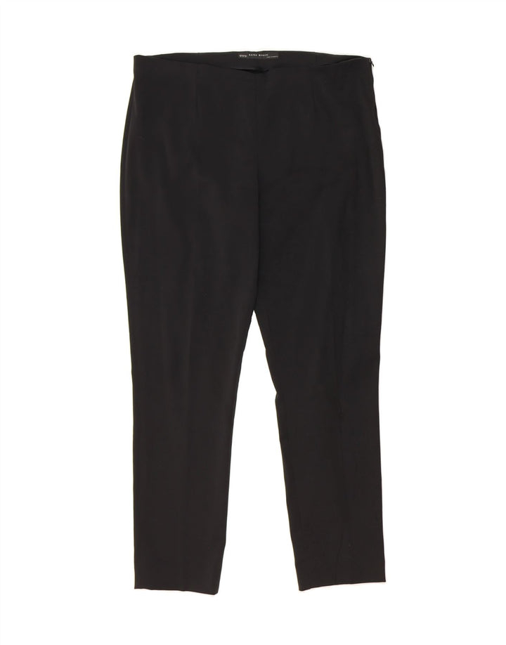 ZARA Womens Slim Casual Trousers XL W34 L28 Black Polyester Vintage Zara and Second-Hand Zara from Messina Hembry 