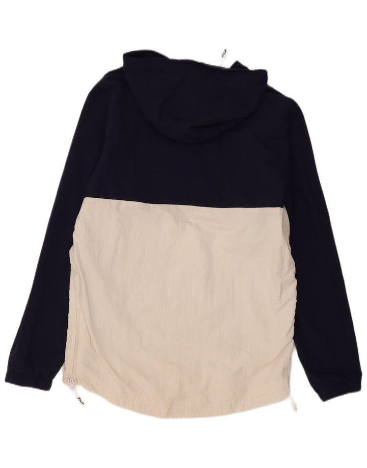 Fila Herren Kapuzenpullover Regenjacke UK 36 Small Marineblau Farbblock