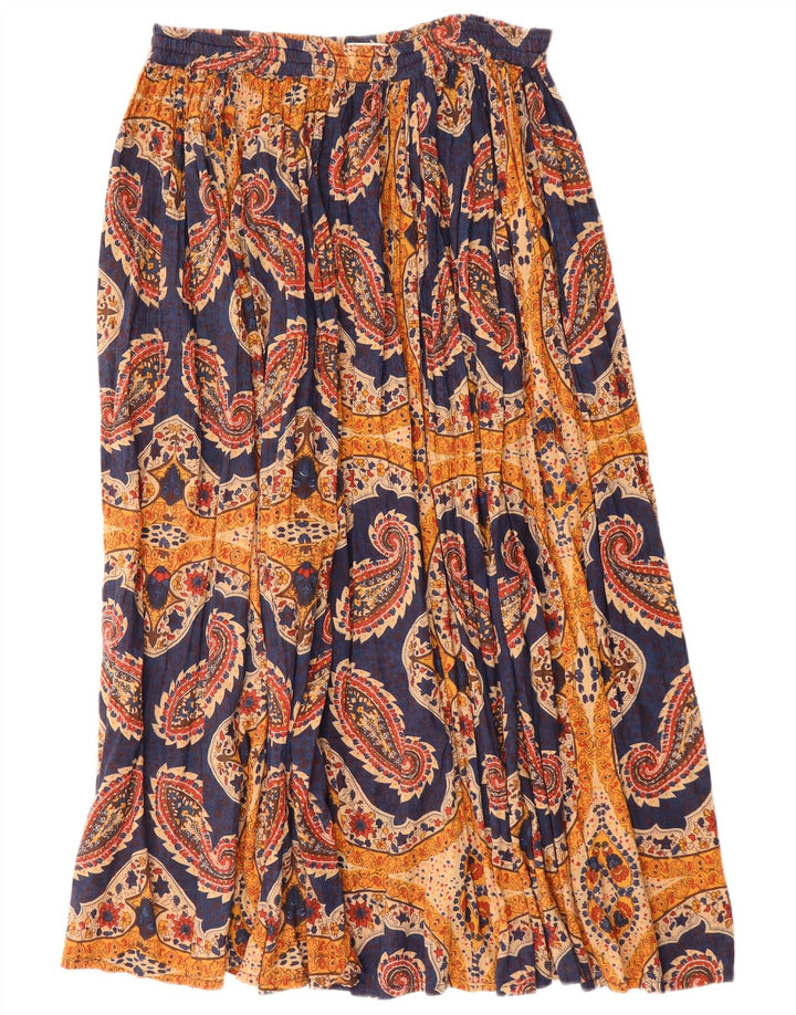 Flash Damen Faltenrock Small W27 Marineblaue Paisley-Viskose