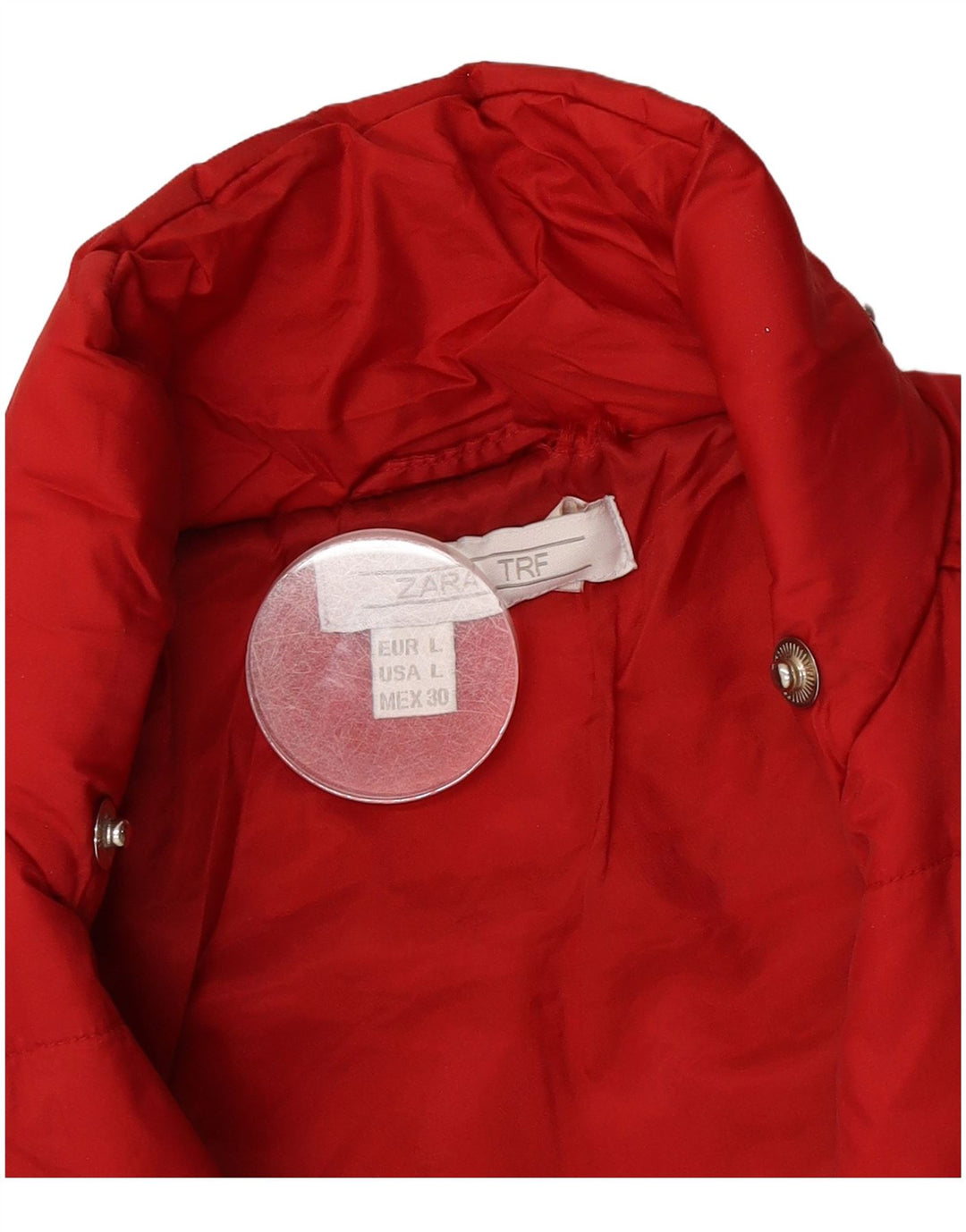 Zara Damen Trafaluc Wattierte Jacke UK 16 Large Rot