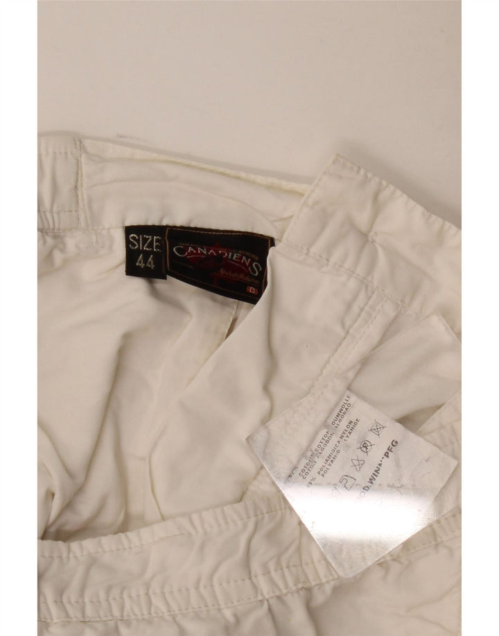 Canadiens Damen Chinoshorts IT 44 Medium W30 Weiße Baumwolle