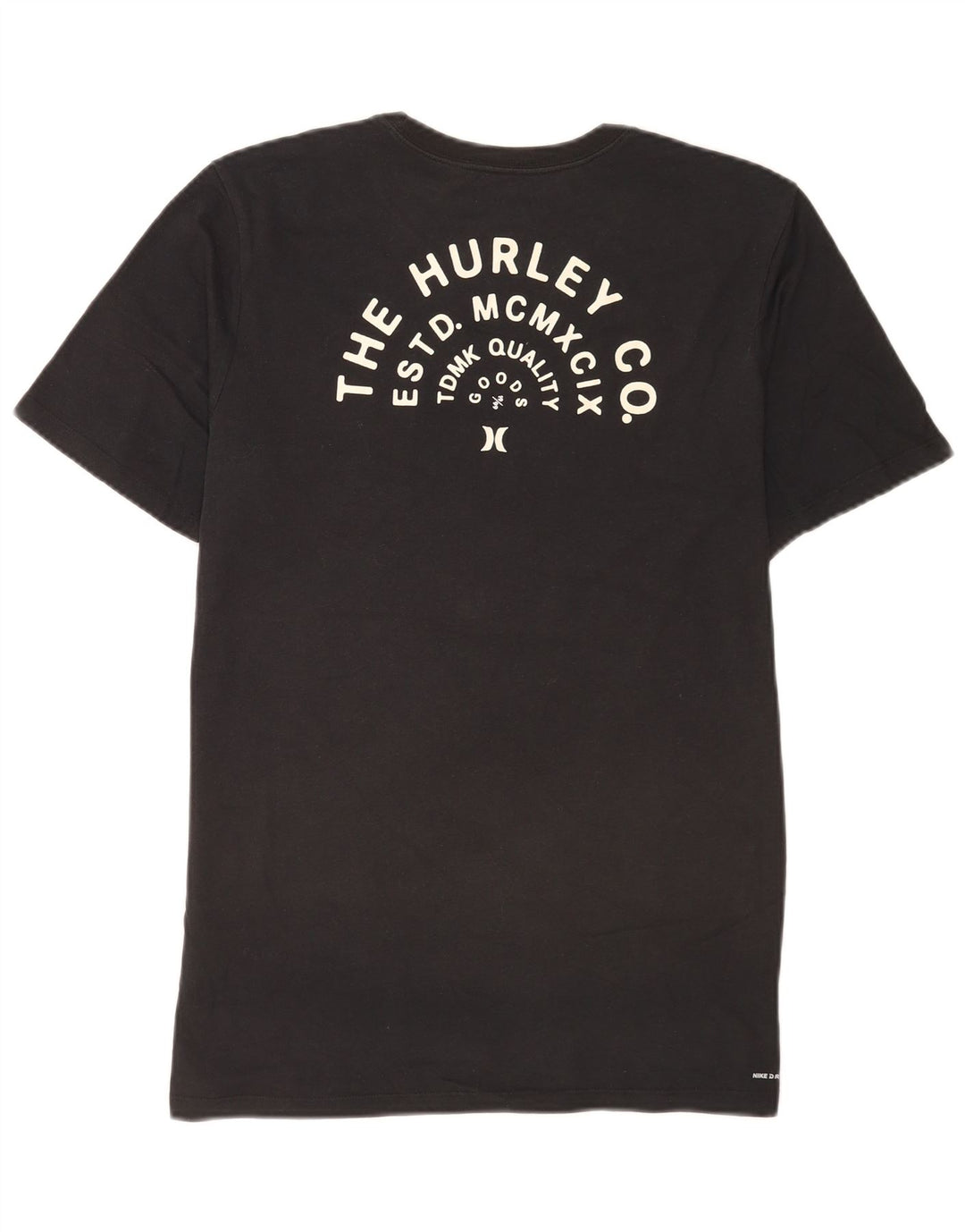 Hurley Herren Grafik-T-Shirt-Oberteil aus mittelschwarzer Baumwolle
