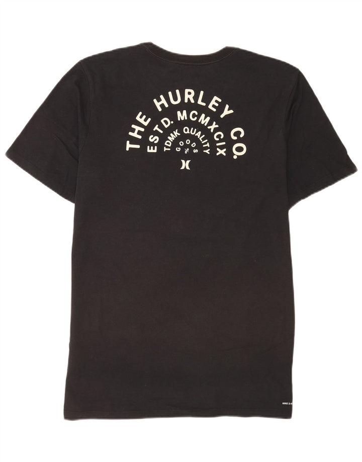 Hurley Herren Grafik-T-Shirt-Oberteil aus mittelschwarzer Baumwolle