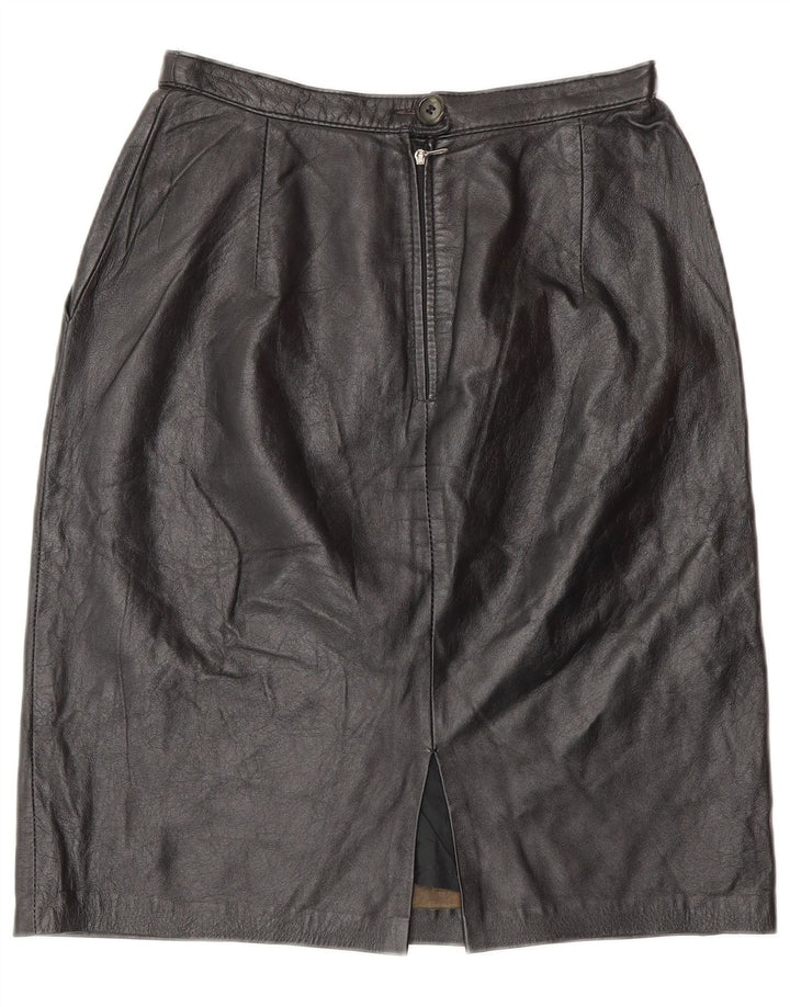 VINTAGE Damen Lederrock W24 XS Schwarz