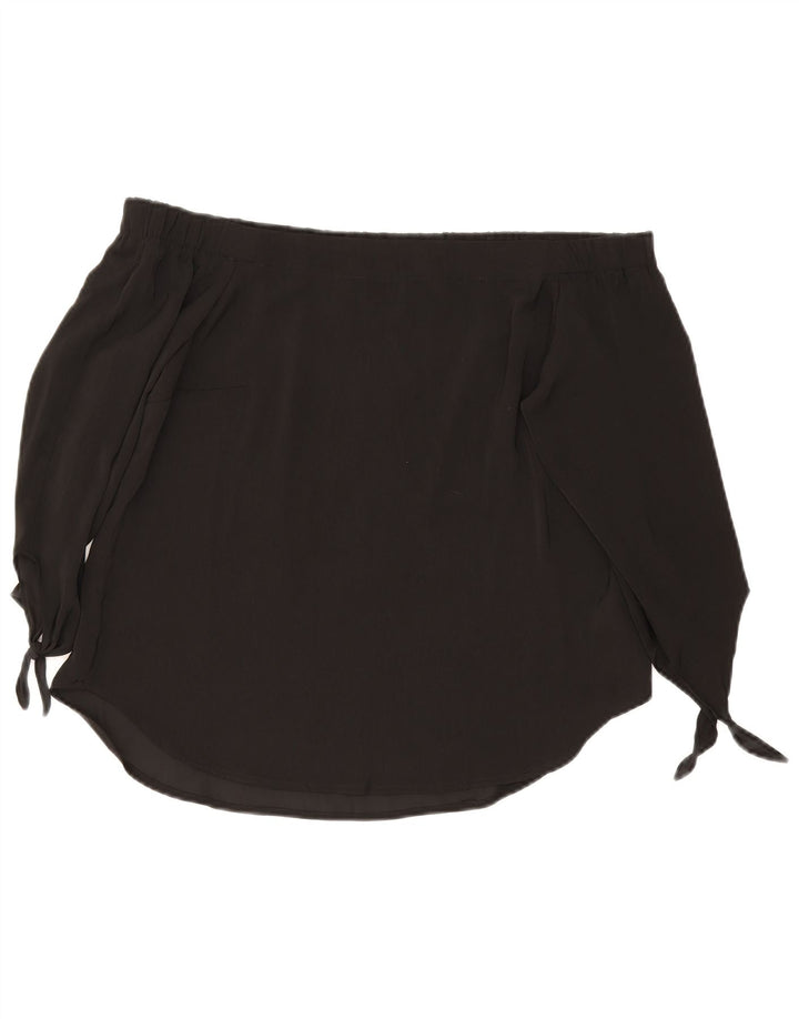 Oasis Damen-Oberteil mit 3/4-Ärmeln, schulterfrei, UK-Gr. 12, Mittelschwarz, Polyester