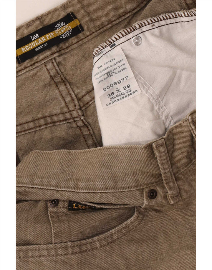 Lee Herren-Jeans mit normaler Passform, gerade Passform, W36, L29, Khaki, Baumwolle