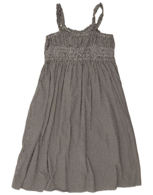 Next Ärmelloses A-Linien-Kleid für Damen, UK 22 3XL, schwarze Gingham-Baumwolle