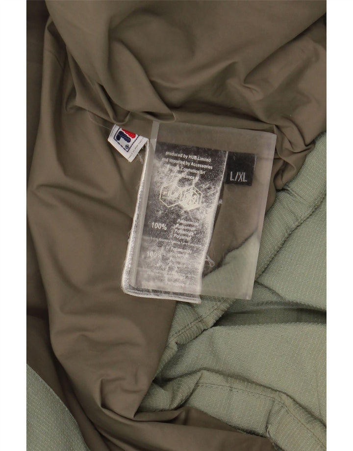 Fila Herren-Jacke mit Kapuze, gepolstert, UK 40, Größe L, Grün, Polyamid
