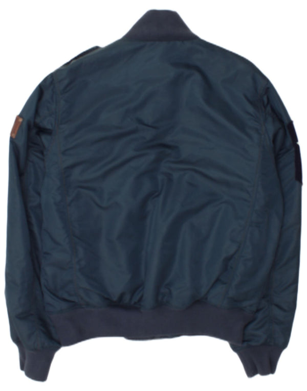 Aviazione Navale Mens Graphic Bomber Jacket IT 50/52 Large Navy Blue Cotton