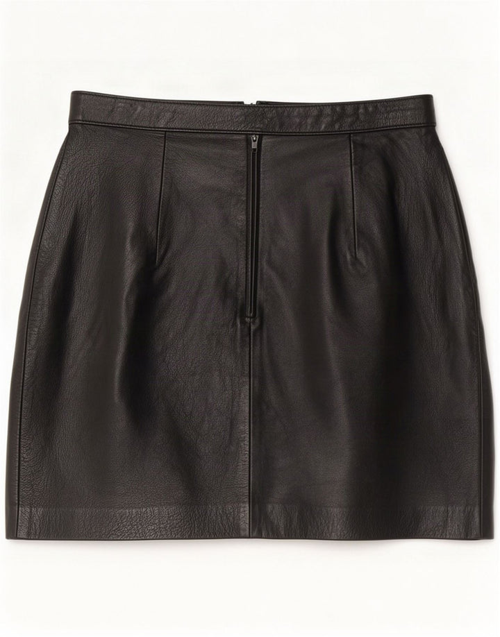 Vintage Damen Lederrock Medium W28 Schwarz
