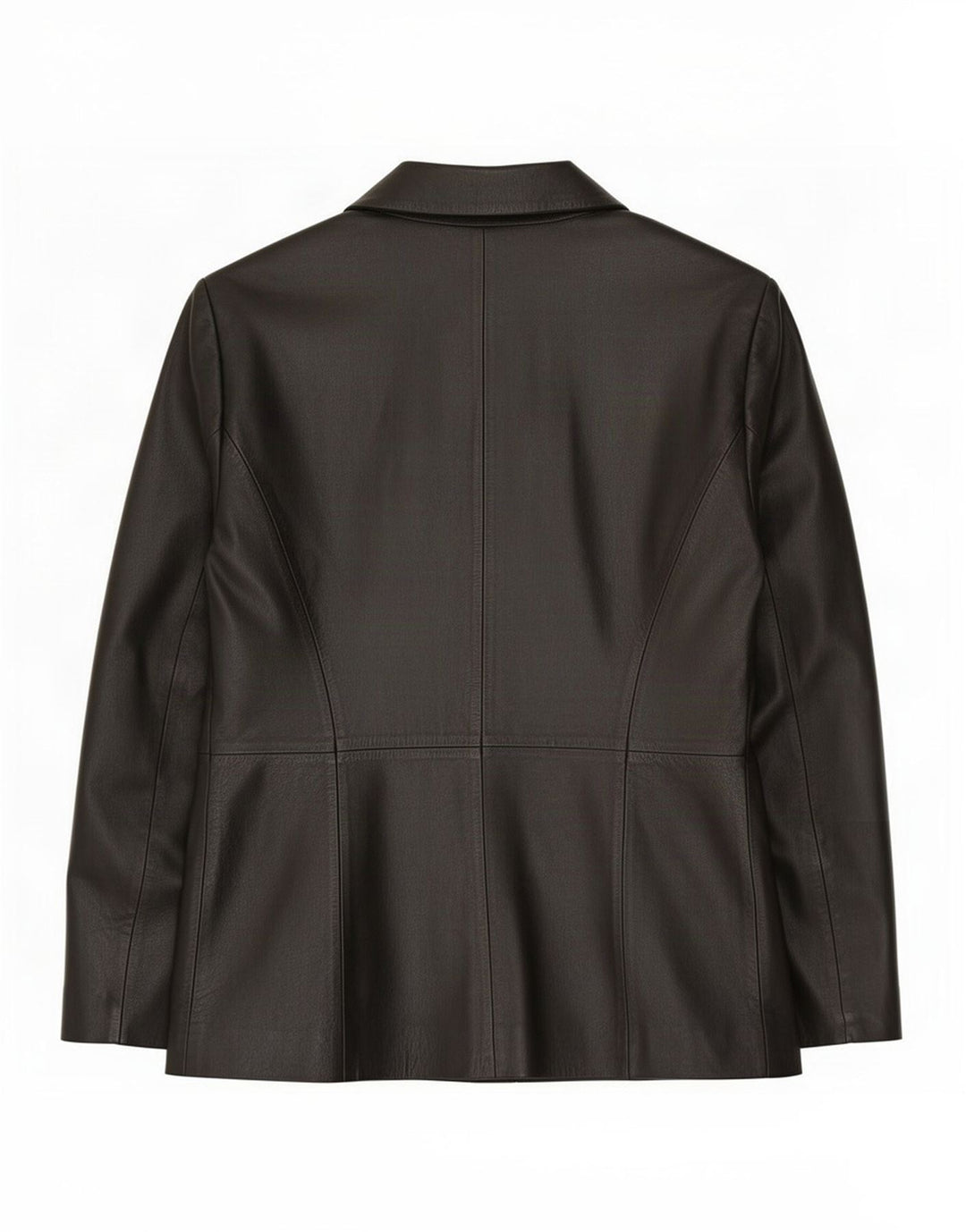 Milan Damen-Blazerjacke aus Leder mit 2 Knöpfen, Gr. 16, Schwarz