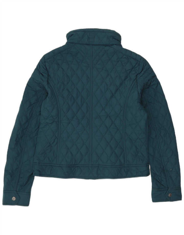 Tommy Hilfiger Damen Crop Quilted Jacket UK 14 Mittelgrüne Baumwolle