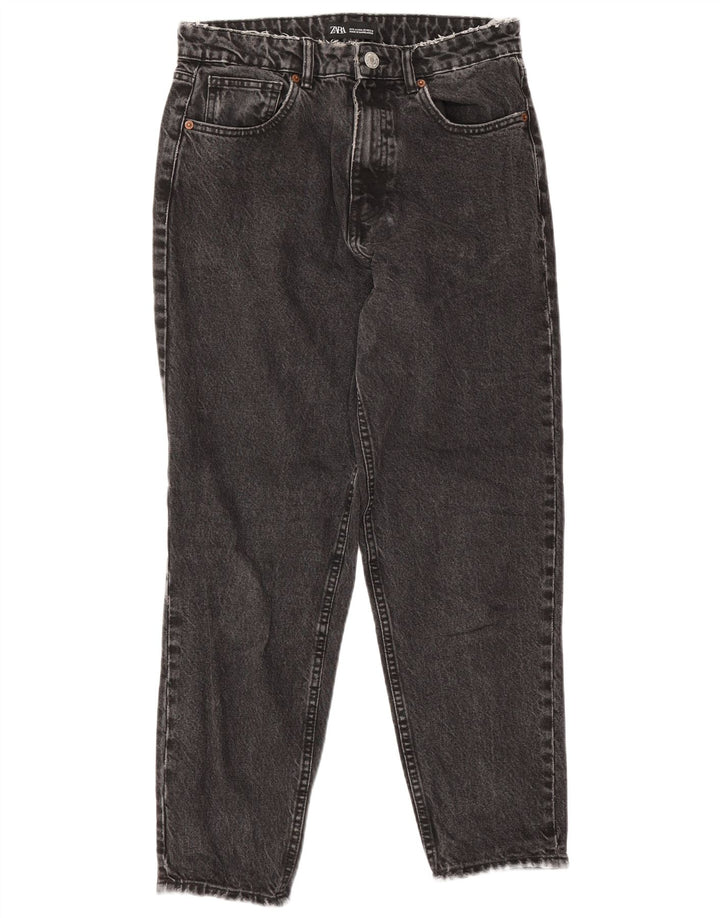 Zara Damen Tapered Jeans EU 40 Medium W30 L27 Schwarze Baumwolle