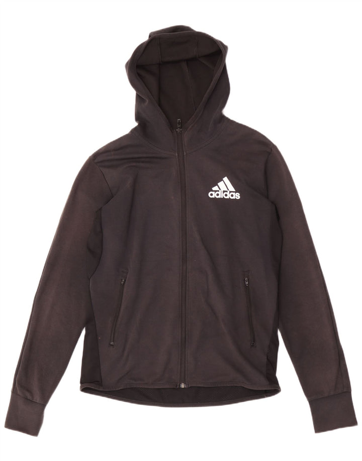 Adidas Herren-Kapuzenpullover mit Reißverschluss, mittelschwarz, Baumwolle