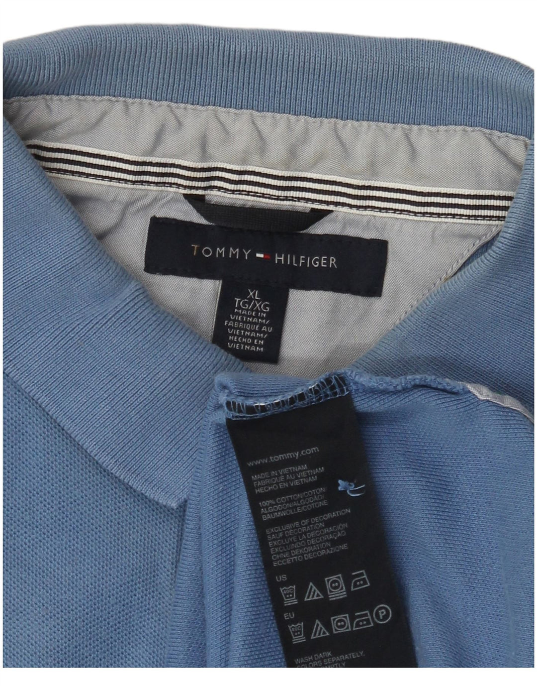 TOMMY HILFIGER Herren Poloshirt XL Blau Baumwolle