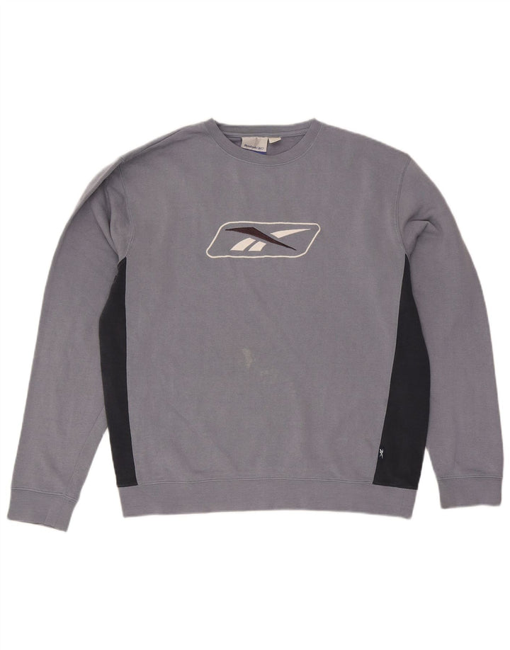 Reebok Herren Grafik-Sweatshirt-Pullover Mittelblauer Farbblock