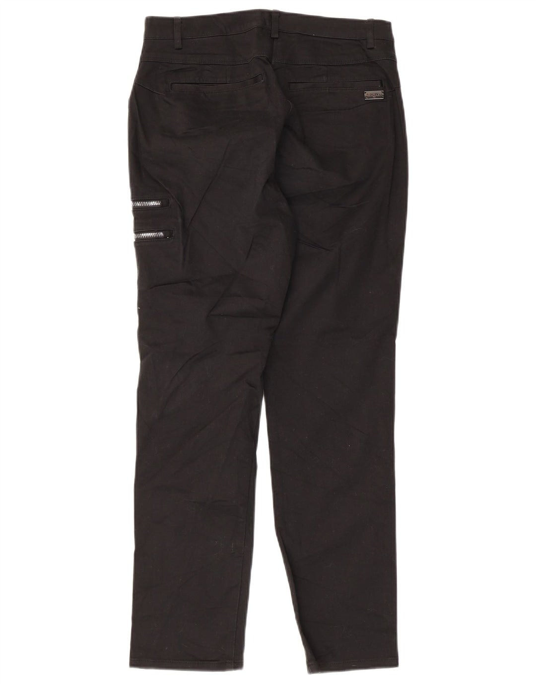 CALVIN KLEIN Damen Slim Cargohose US 9 Medium W28 L26 Schwarze Baumwolle
