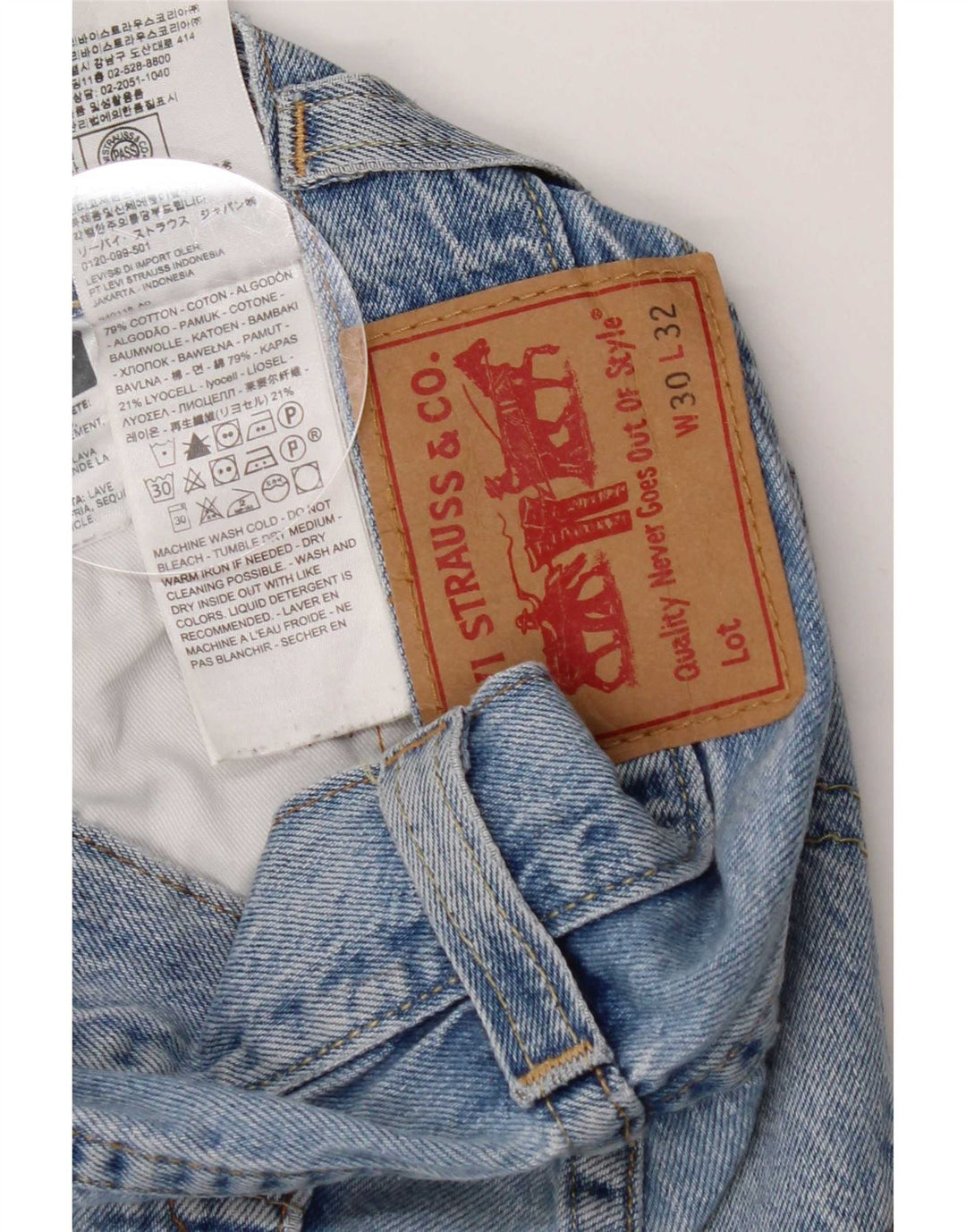 Levi's Herren Straight Jeans W30 L30 Blaue Baumwolle