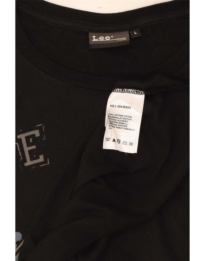 Lee Herren-T-Shirt mit Grafik, groß, aus schwarzer Baumwolle