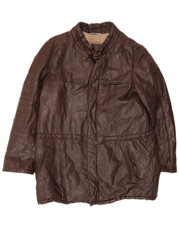 Monpel Herren Lederjacke IT 48 Mittelbraunes Leder