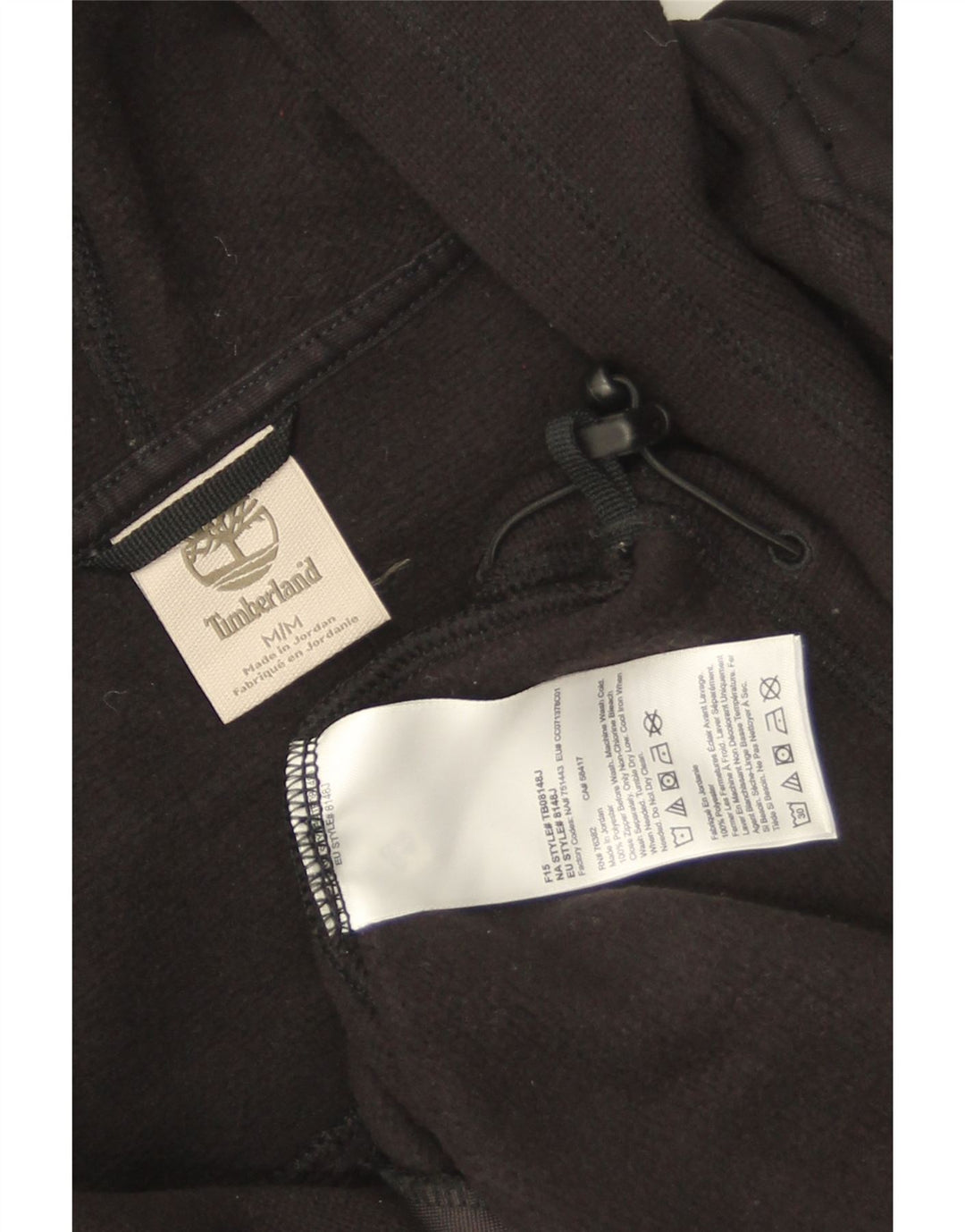 Timberland Herren-Kapuzenpullover mit Reißverschluss, mittelschwarz, Polyester