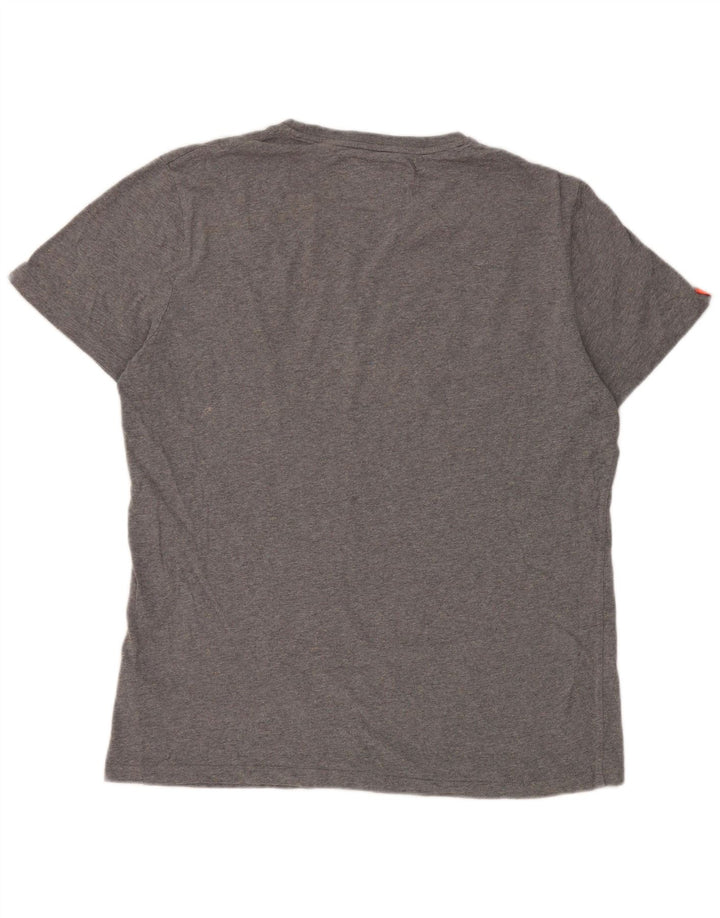 Superdry Herren-T-Shirt-Oberteil 2XL aus grau melierter Baumwolle