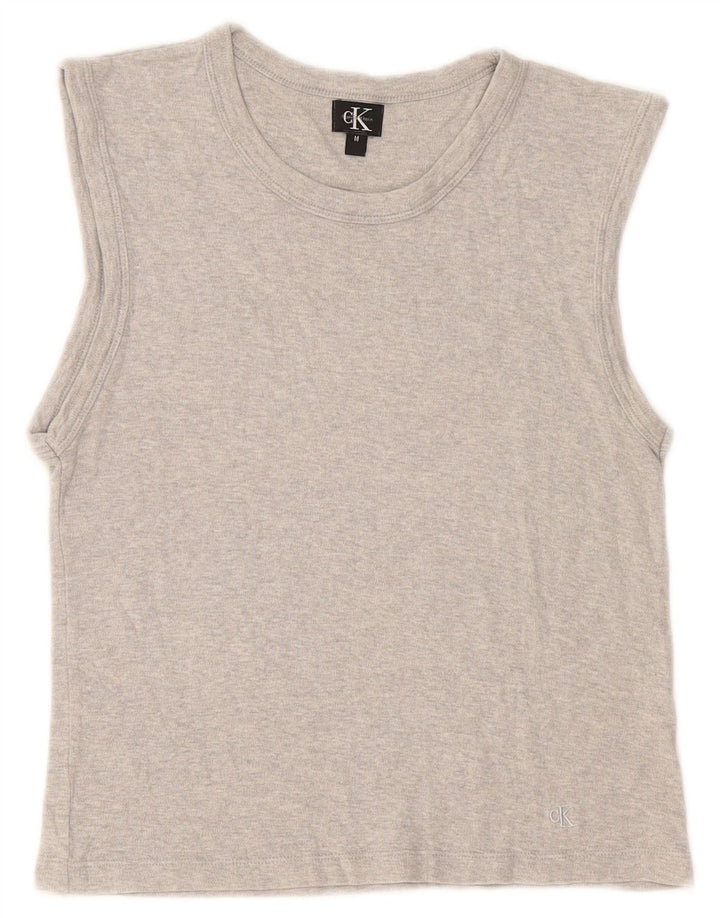 Calvin Klein Damen Weste Top UK 12 Mittelgrau