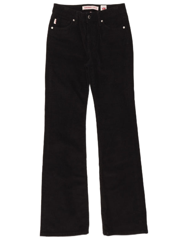 Superdry Bootcut-Cordhose für Damen, W28, L33, schwarze Baumwolle