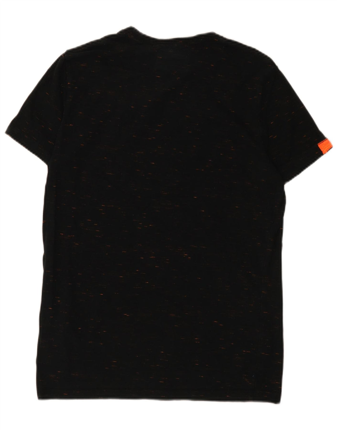 Superdry Herren-T-Shirt-Oberteil aus mittelschwarz gefleckter Baumwolle