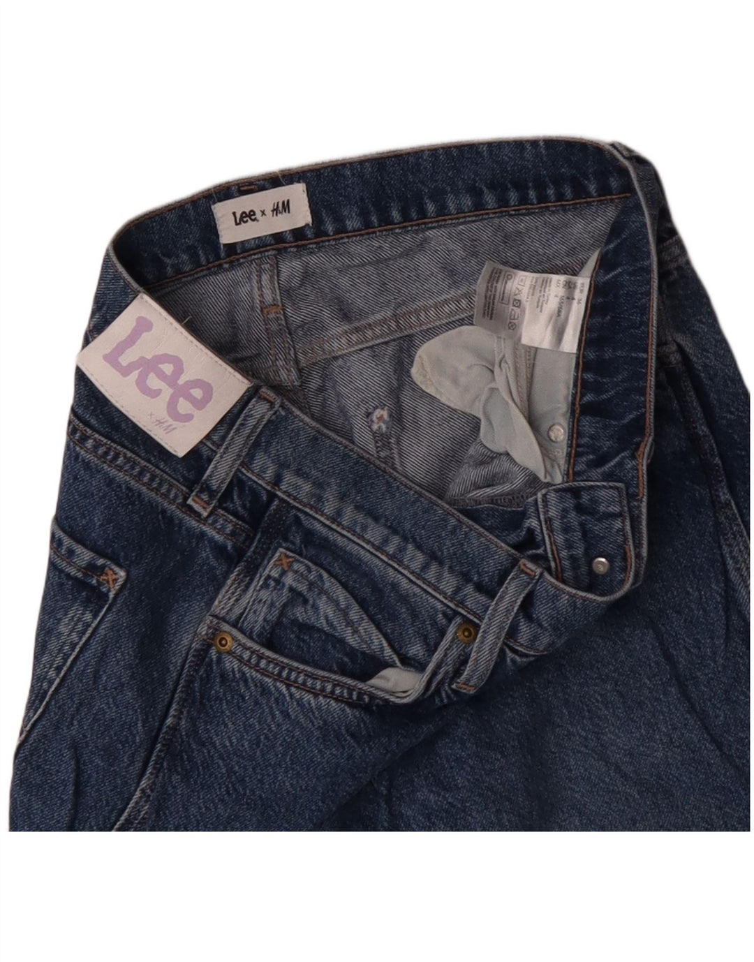 LEE Damen Straight Jeans US 4 Small W30 L31 Blaue Baumwolle