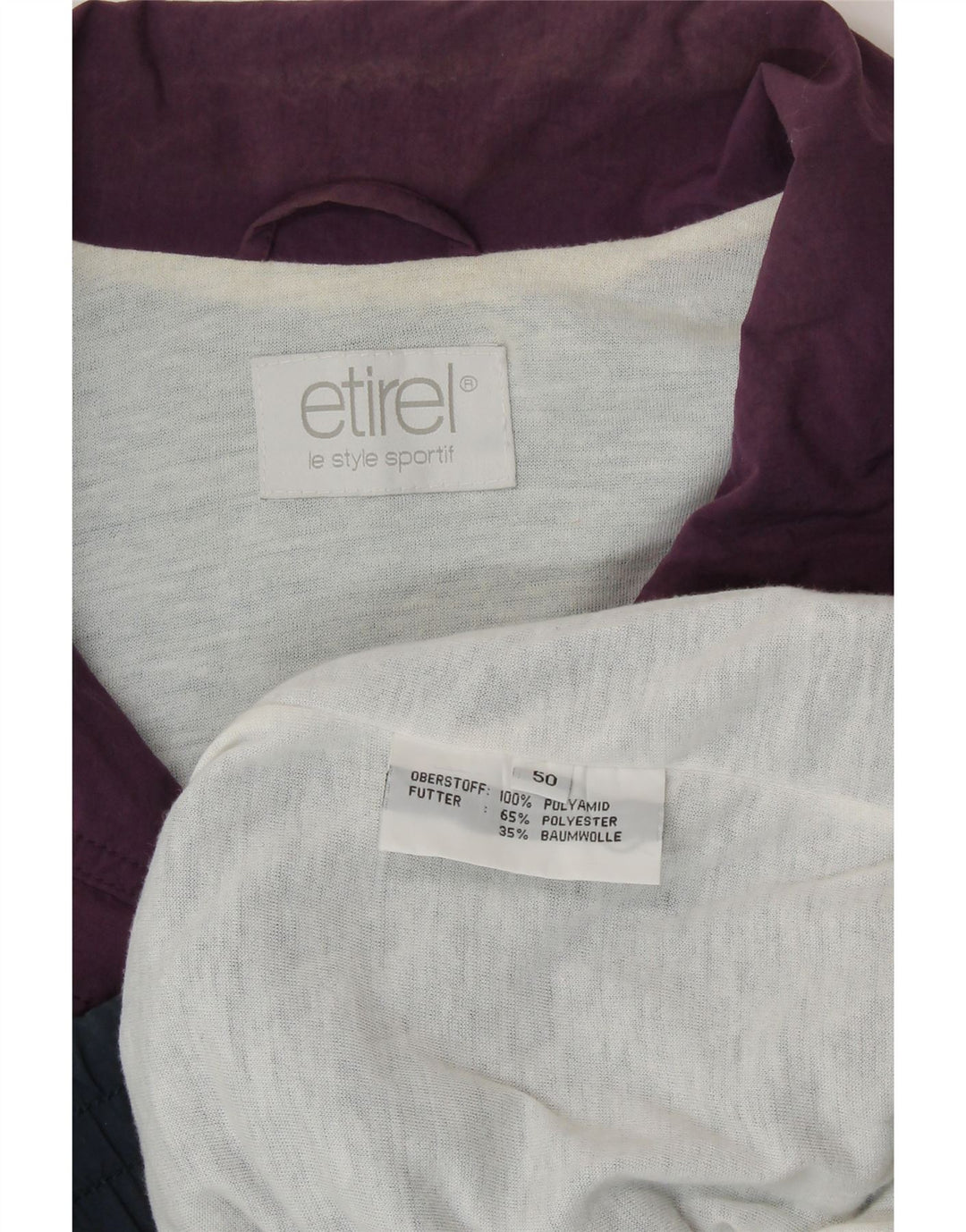 ETIREL Herren-Trainingsanzugoberteil mit lockerer Passform, IT 50, Mittelblau, Farbblock