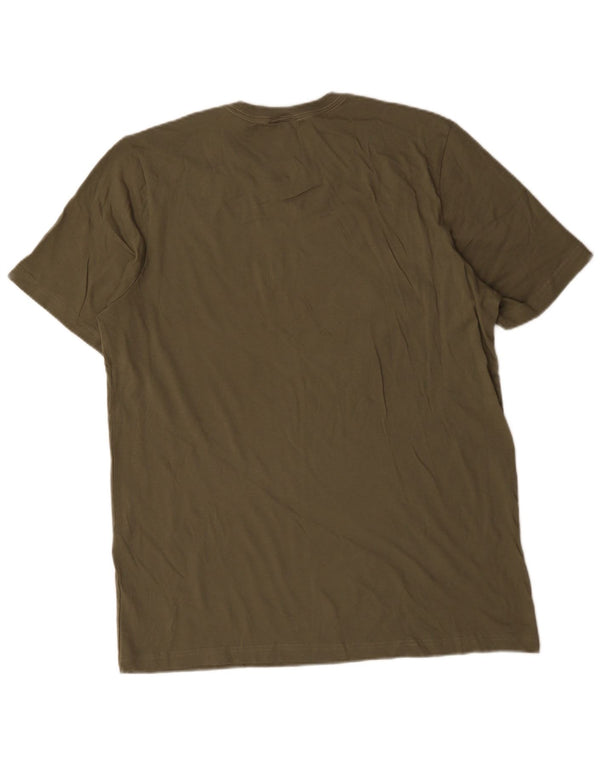 Adidas Herren Grafik T-Shirt Top Large Khaki Baumwolle