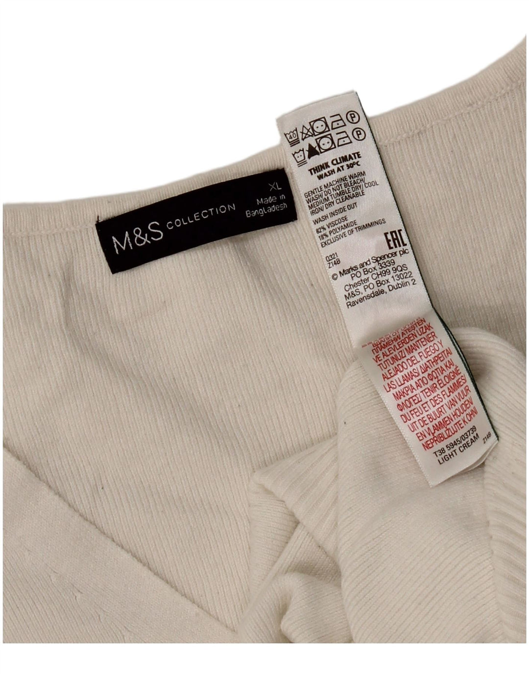 Marks & Spencer Damen Rüschenweste Tanktop UK 18 XL Weiße Viskose