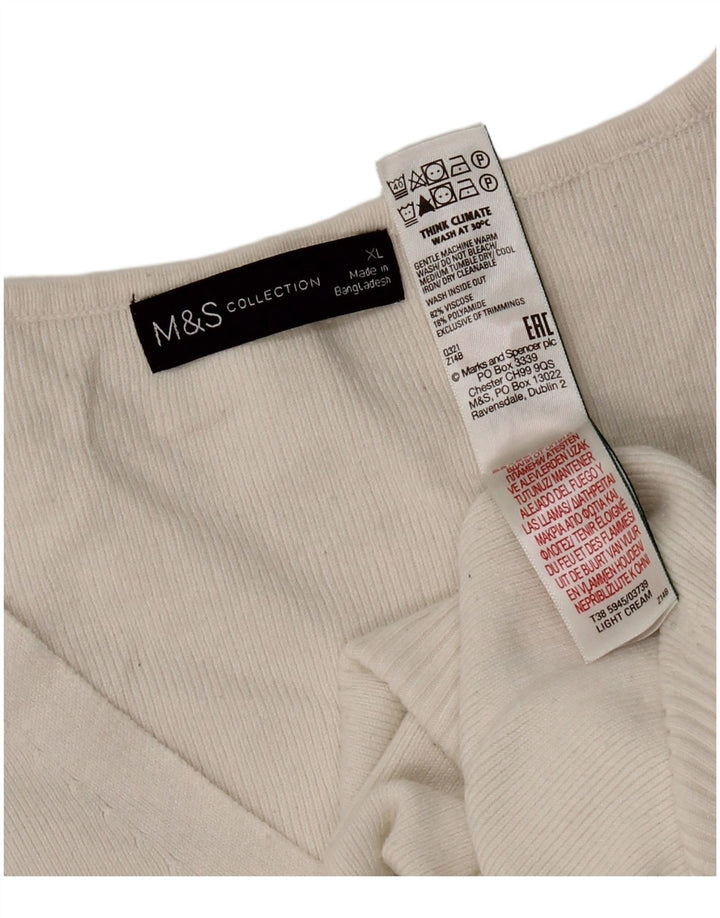 Marks & Spencer Damen Rüschenweste Tanktop UK 18 XL Weiße Viskose