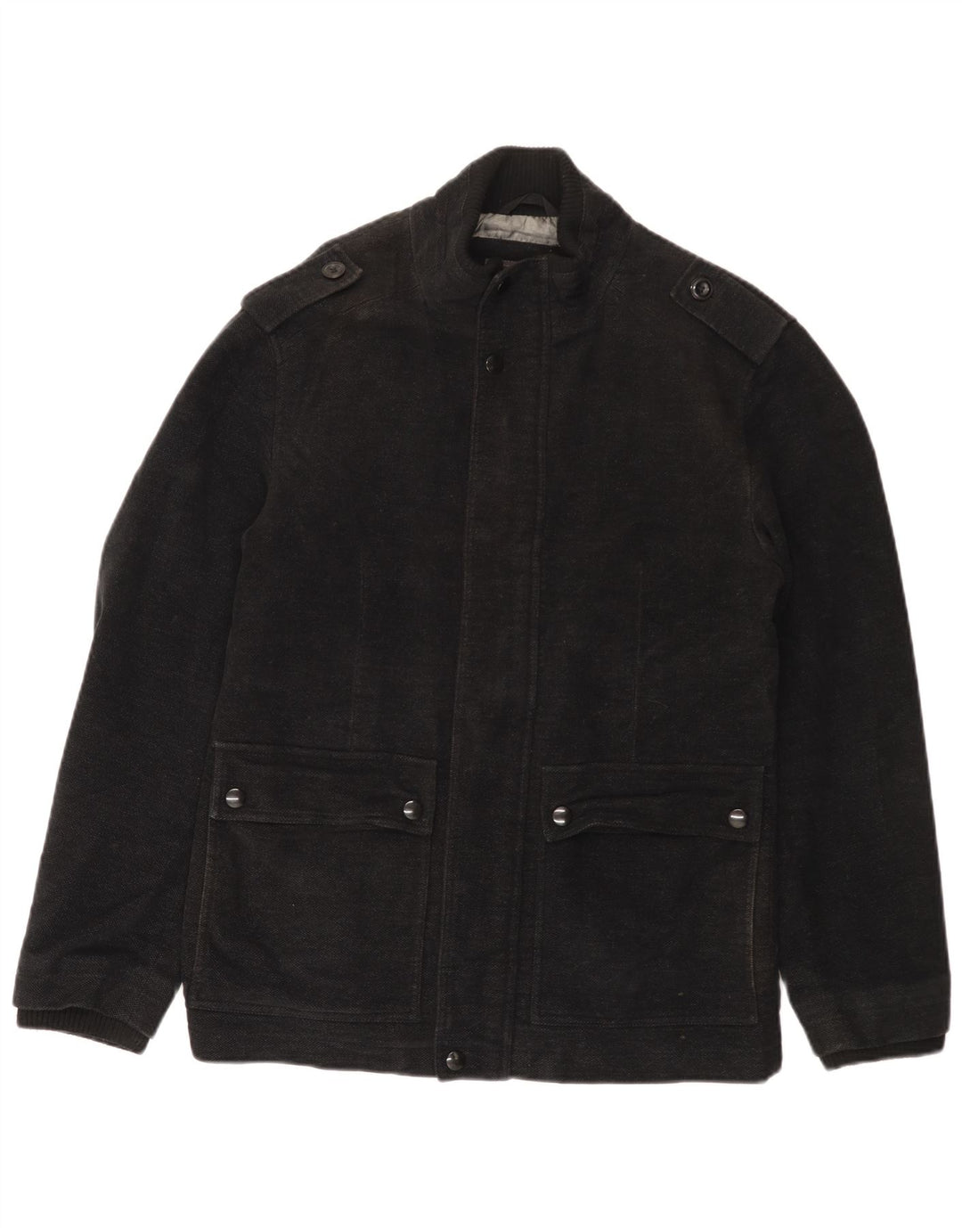 Marks & Spencer Herren Militärjacke UK 36 Small Schwarz Baumwolle