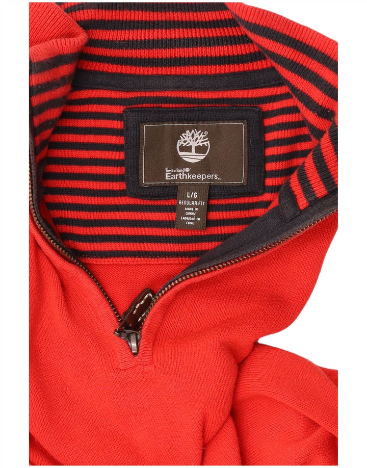 Timberland Herren Earthkeepers Pullover mit normaler Passform und Reißverschluss, Größe L, Rot