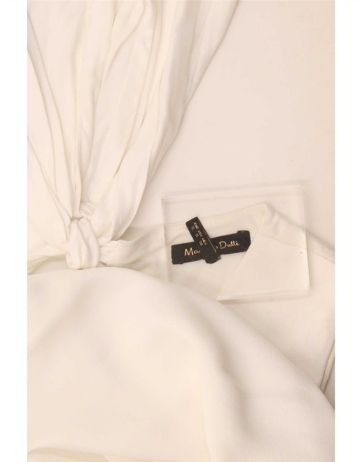 Massimo Dutti Damen ärmelloses, normales Etuikleid, Gr. 10, Größe S, Weiß