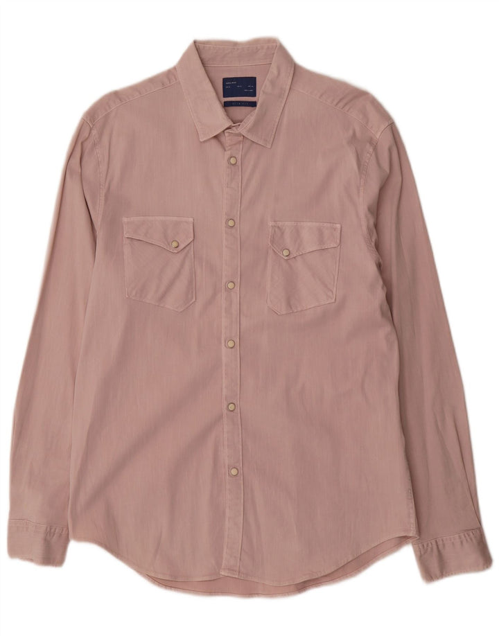 Zara Herren Slim Fit Hemd XL Rosa Baumwolle