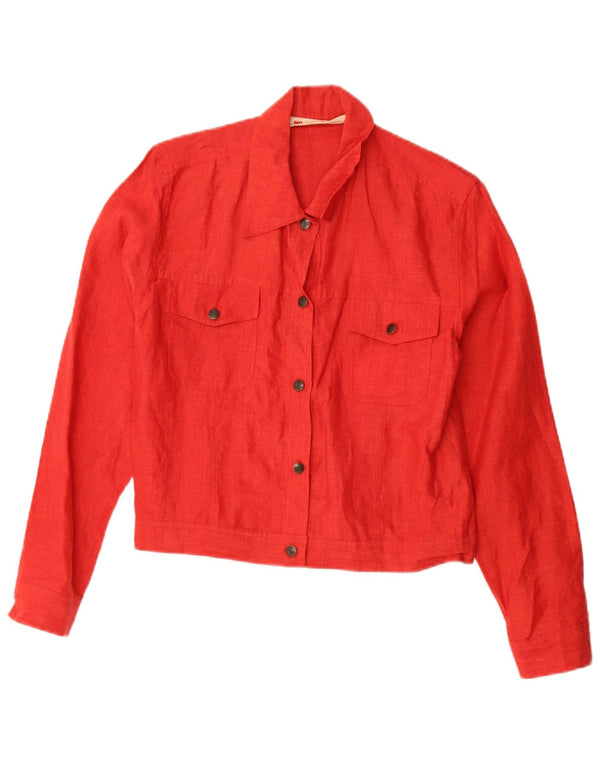 Blunauta Damen Crop Loose Fit Bomberjacke UK 6 XS Rotes Leinen