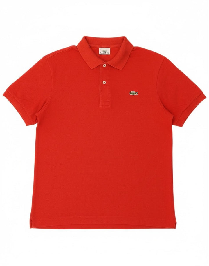 Lacoste Herren-Poloshirt, Größe 4, mittelrote Baumwolle